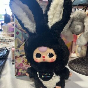 100 % Authentic Baby Three Lily Rabbit Black and White Bunny Plush Toy